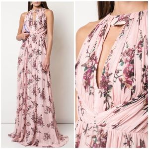 Marchesa Notte Bridesmaid Blush Floral Halter Gown Size 10